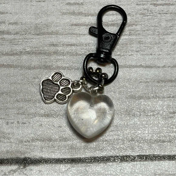CCO REDUCED Clear Quartz Crystal Pet Charm Or Keychain Or Purse Toggle - Picture 4 of 10